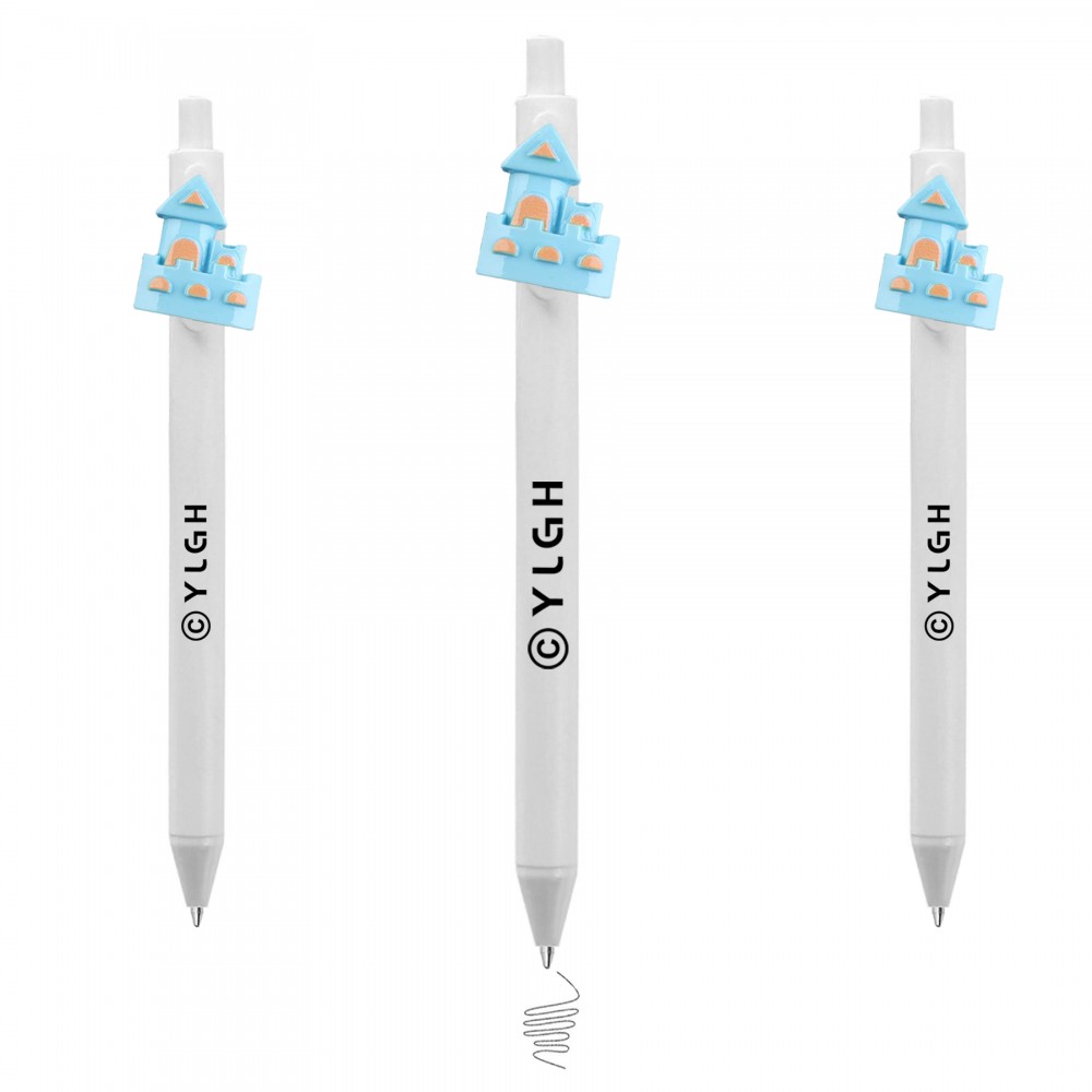 Logo Branded Click Activated Pen With Castle