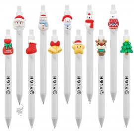 Logo Branded Click Pen With Christmas Decoration Piece