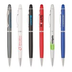 Custom Engraved Metal Twist Pen with Color Rubber Stylus