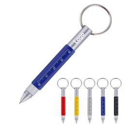 Custom Engraved Multi Function 6-In-1 Tool Stylus Twist Pen With Key Ring  Custom Engraved Multi Function 6-In-1 Tool Stylus Twist Pen With Key Ring