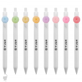 Logo Branded Click Pen w/ Turbo Round Candy