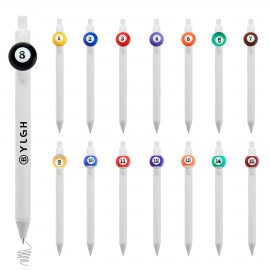Click Activated Pen w/ Billiards Custom Imprinted