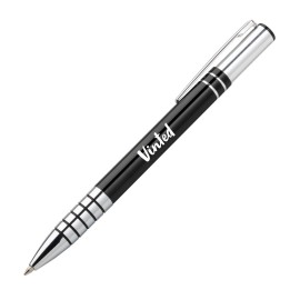 Logo Branded Gerald Clicker Pen - Black  Logo Branded Gerald Clicker Pen - Black