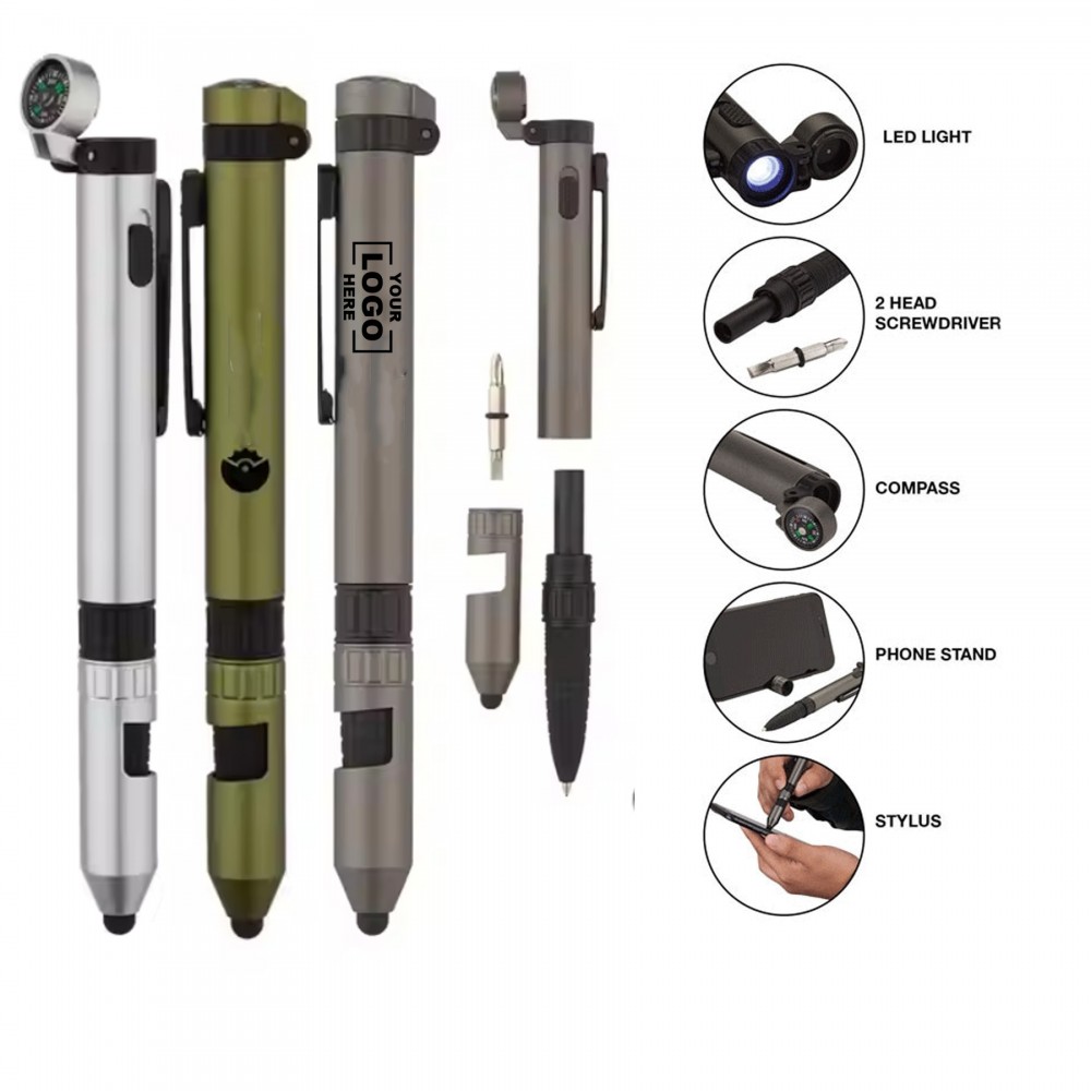 Custom Engraved 6 - in - 1 Tactical Multi - function Pen Custom Engraved 6 - in - 1 Tactical Multi - function Pen