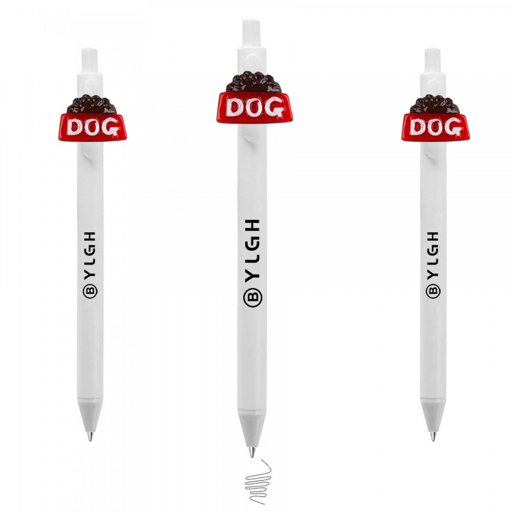 Click Activated Pen With Pet Food Bowl Custom Engraved Click Activated Pen With Pet Food Bowl Custom Engraved
