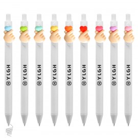 Click Pen w/ Heart Gesture Custom Imprinted