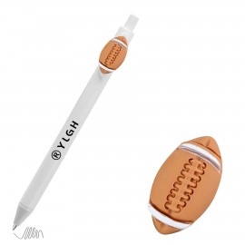 Click Activated Pen With Rugby Custom Imprinted