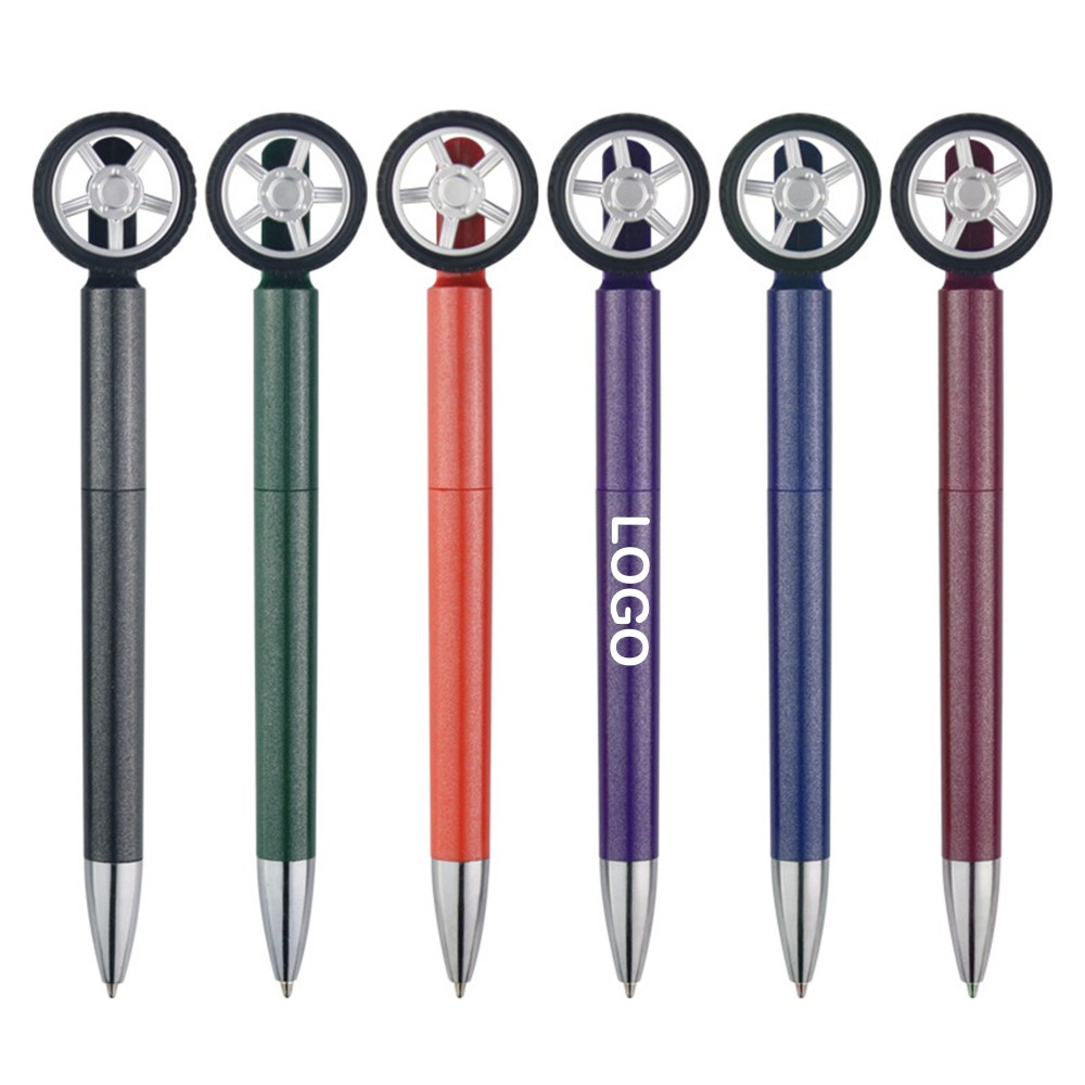 Tire Shaped Rotating Relieve Stress Ballpoint Pen Logo Branded
