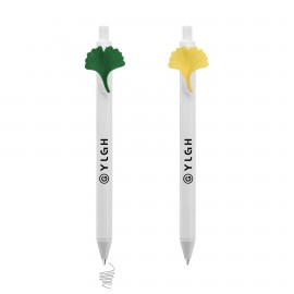 Custom Engraved Click Pen w/ Ginkgo Leaf