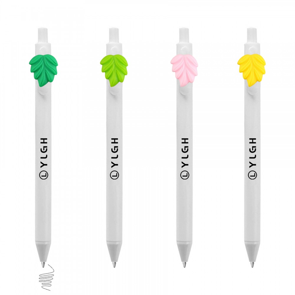 Custom Engraved Click Pen w/ Tree Leaf