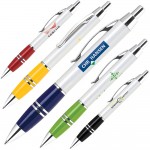 Custom Engraved Aluminum Ballpoint Pen w/ Lacquer Coated Grip & Chrome Accents