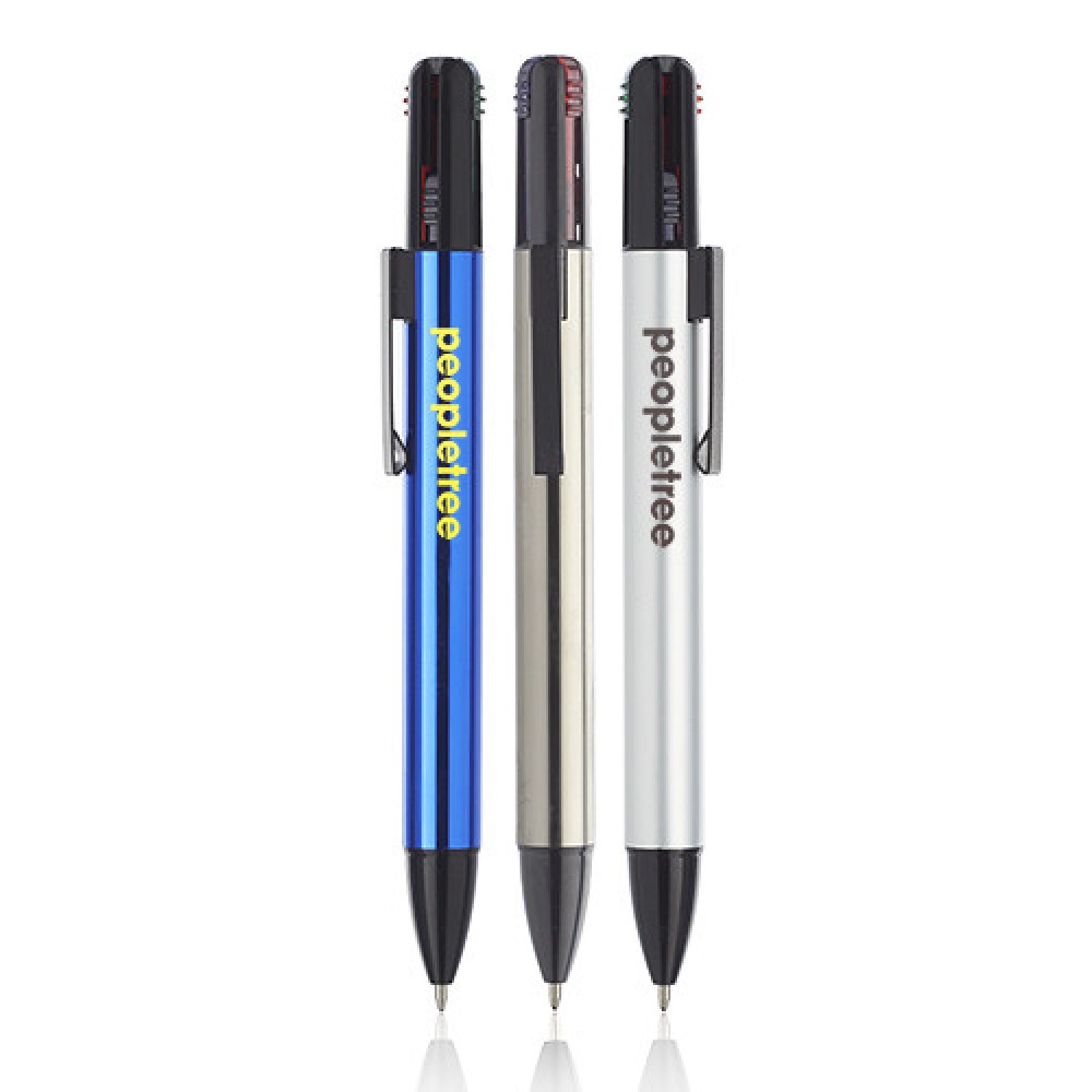 Bierce 4-In-1 Ink Metal Pens Logo Branded Bierce 4-In-1 Ink Metal Pens Logo Branded