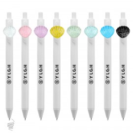 Click Pen w/ Shining Powder Scallop Shell Logo Branded