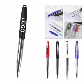 Metal Stylus Ballpoint Pen with Brushed Barrel Logo Branded  Metal Stylus Ballpoint Pen with Brushed Barrel Logo Branded