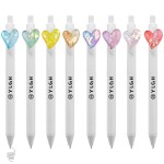 Lopsided Shining Sequin Heart Click Activated Pen Custom Engraved