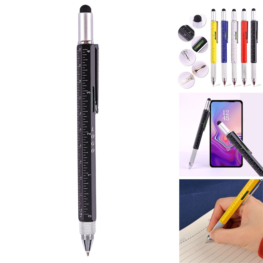 Logo Branded 6-in-1 Multifunctional Tool Pen