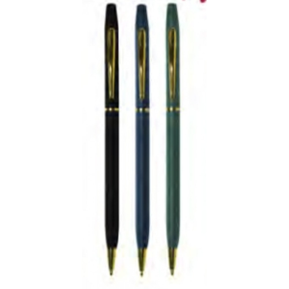 Dome Shape Metal Twist Pen w/Gold Trim Custom Imprinted Dome Shape Metal Twist Pen w/Gold Trim Custom Imprinted