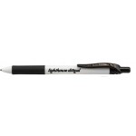 EnerGel-X White Barrel Metal Tip Gel Ink Pen - Black Logo Branded