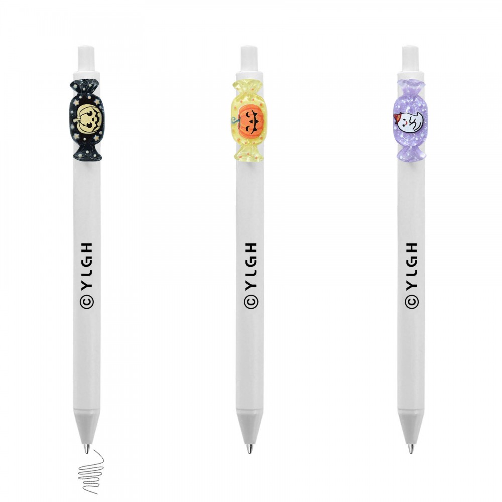 Custom Engraved Click Pen w/ Halloween Candy