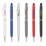 Custom Engraved Stylus-458 Aluminum Ballpoint Pen w/Silver Accents