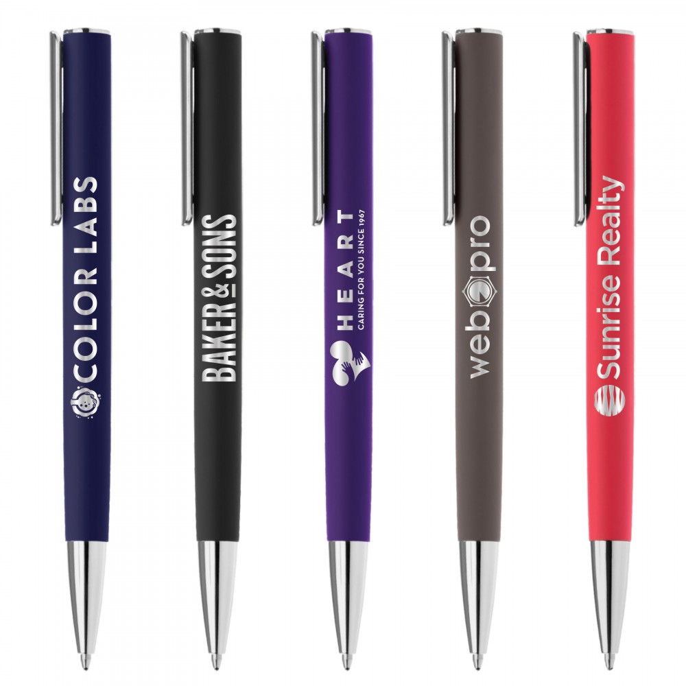 Jagger Chrome Softy - Laser Engraved Metal Pen Logo Branded