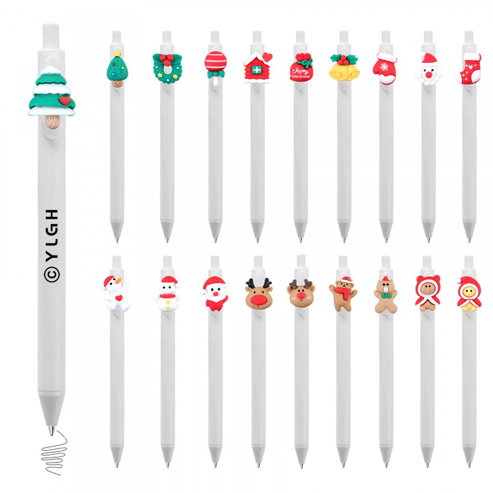 Logo Branded Christmas Decoration Click Activated Pen