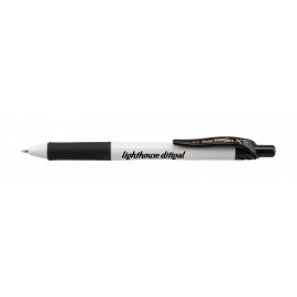 Custom Imprinted EnerGel-X White Barrel Retractable Gel Ink Pen - Black  Custom Imprinted EnerGel-X White Barrel Retractable Gel Ink Pen - Black