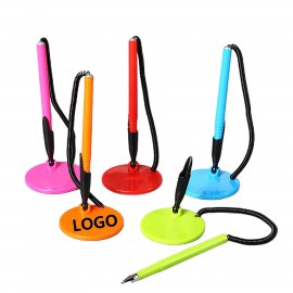 Logo Branded Conference Sign-In Stationary Pen with Base