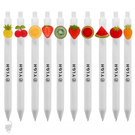 Click Activated Pen With Flat Fruits Piece Custom Imprinted