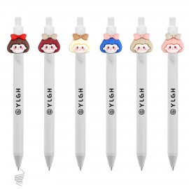 Custom Imprinted Click Pen w/ Bow Girl