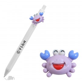 Click Activated Pen With Smile Crab Custom Imprinted
