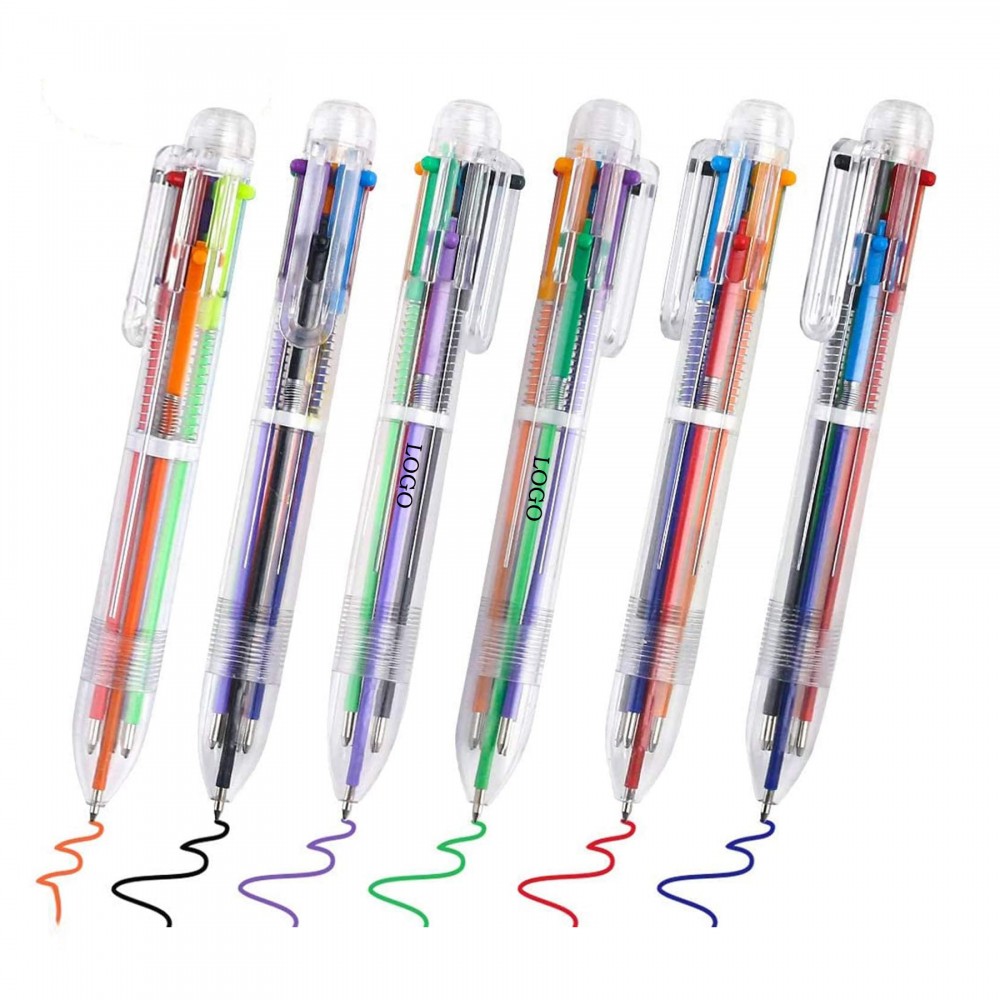 Logo Branded Multicolor Retractable Ballpoint Pens