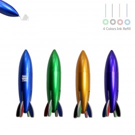 Logo Branded 4 Colors Rocket Shaped Pen  Logo Branded 4 Colors Rocket Shaped Pen