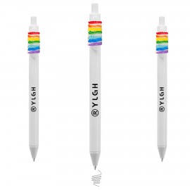 Custom Imprinted Click Activated Pen With Rainbow Color Cake