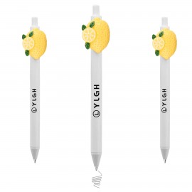 Click Activated Pen With a Big Lemon Custom Imprinted