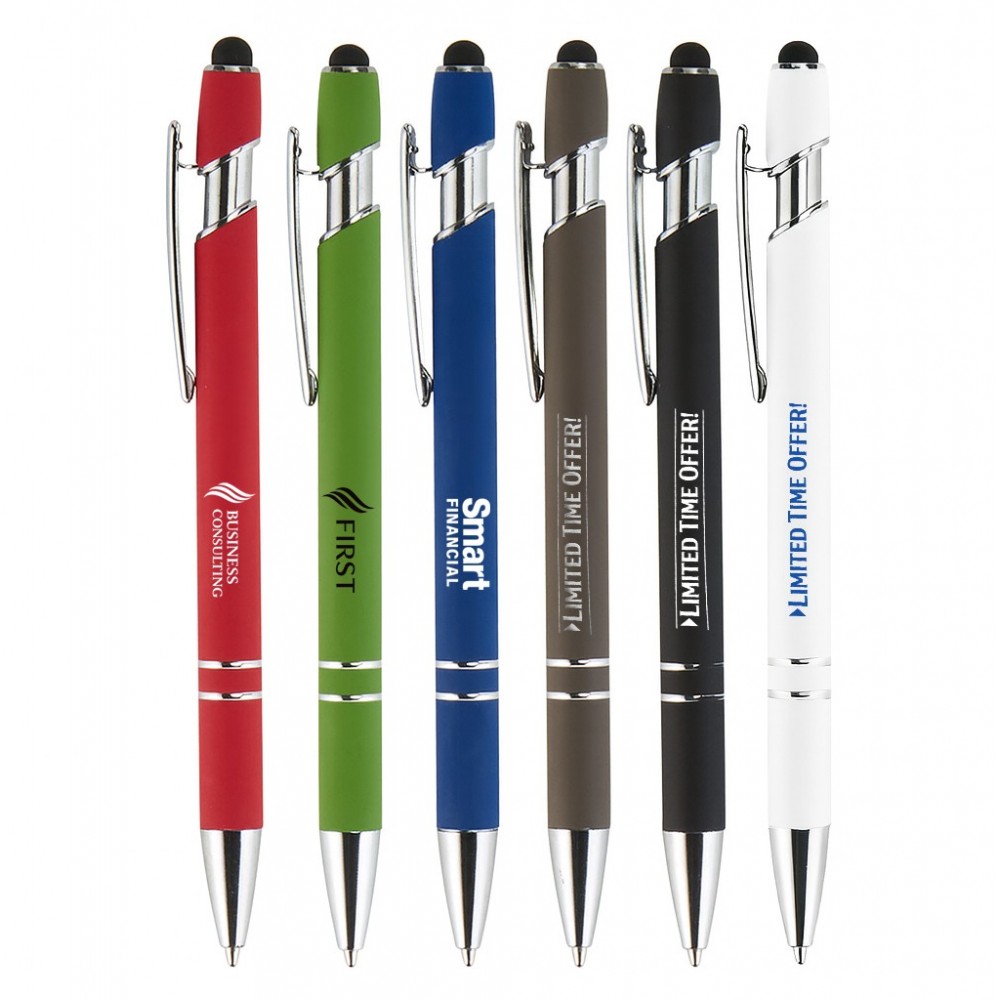Velvet-Touch Aluminum Stylus Pen Logo Branded