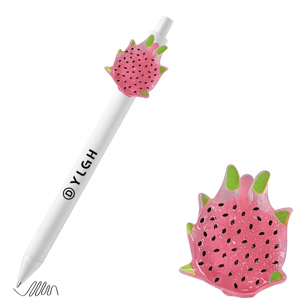 Click Activated Pen with Sliced Dragon Fruit Custom Imprinted