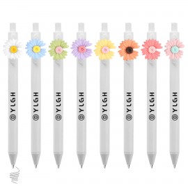 Click Pen w/ Elegant Daisy Custom Imprinted