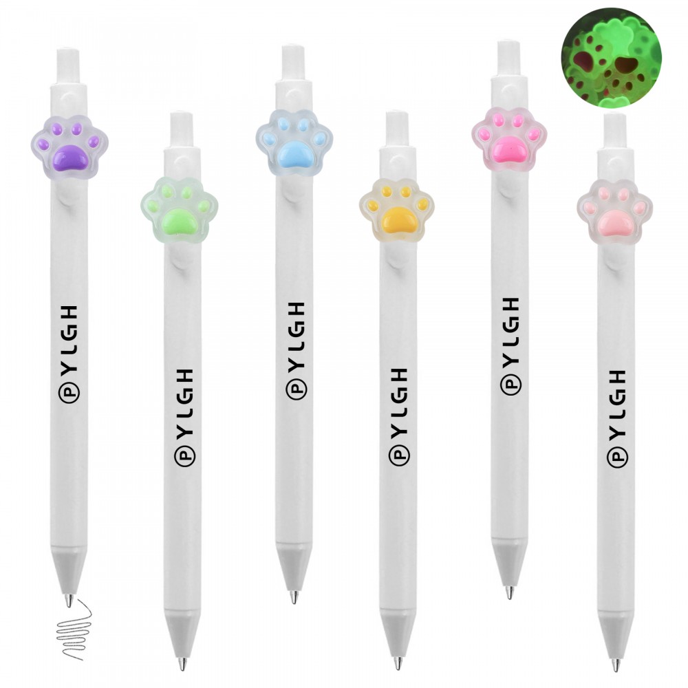 Click Activated Pen With Luminous Paw Custom Engraved Click Activated Pen With Luminous Paw Custom Engraved