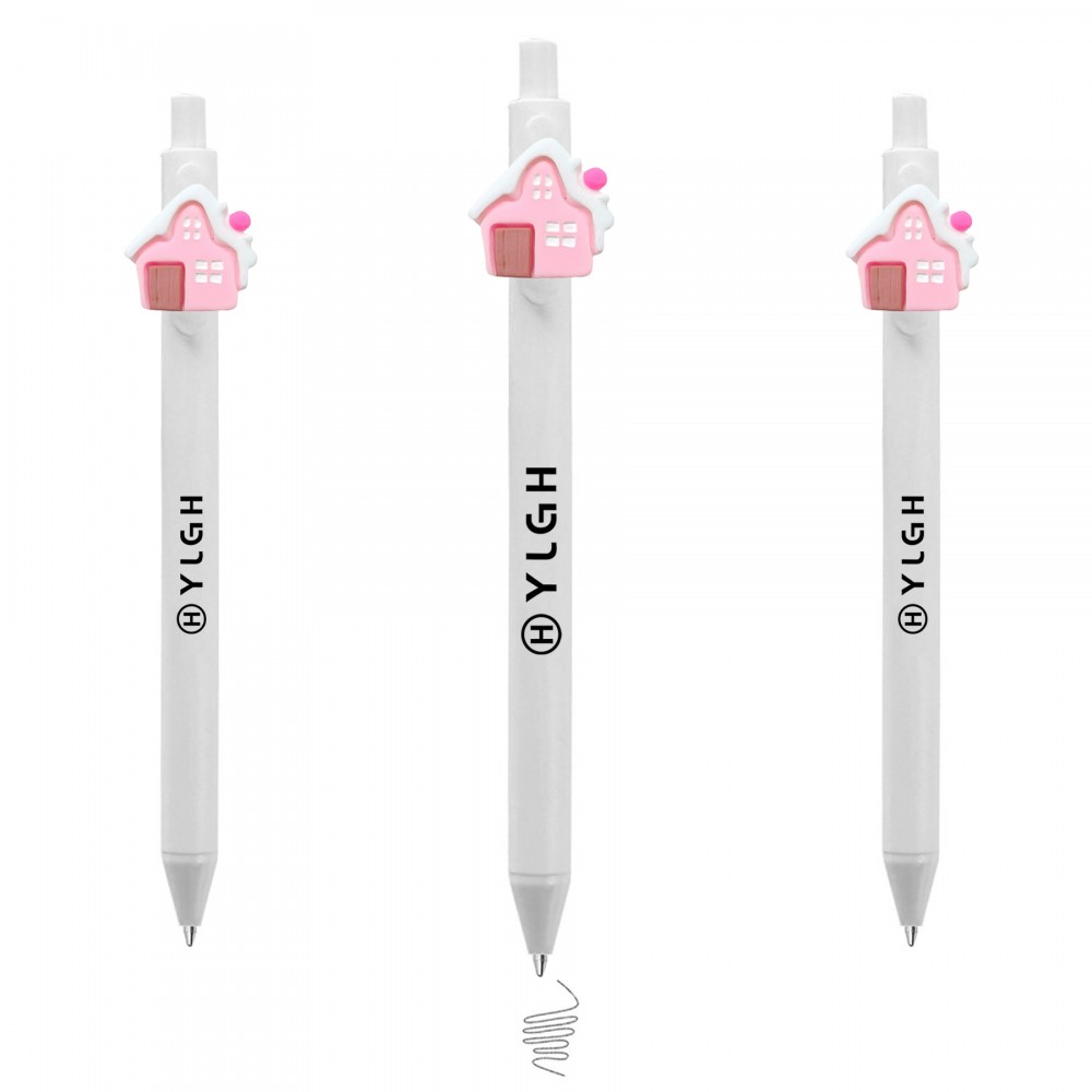 Logo Branded Click Pen w/ House