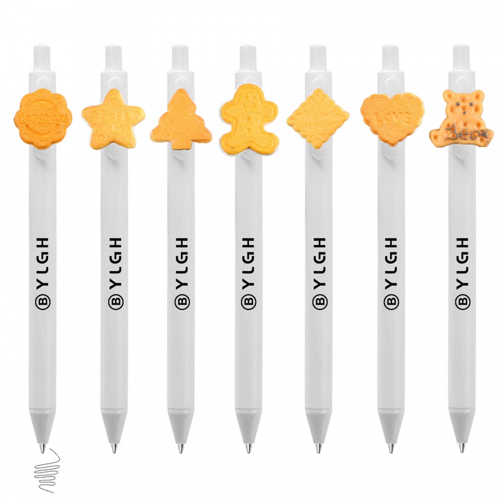 Custom Engraved Click Activated Pen With Biscuits