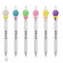 Logo Branded Click Pen w/ Luminous Lollipop