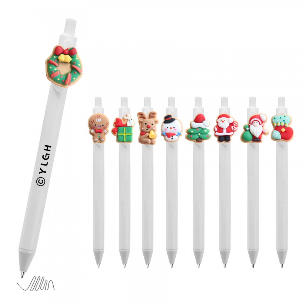 Custom Imprinted Click Pen w/ Chirstmas Elements