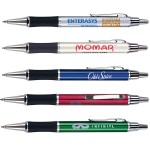 Push Action Ballpoint Pen w/Comfort Rubber Grip Logo Branded