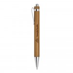 Bamboo Barrel Click Action Pen Custom Engraved