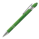 Logo Branded Ellipse Softy Brights w/Stylus - Full Color - Full-Color Metal Pen