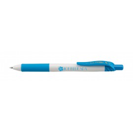 EnerGel-X White Barrel Metal Tip Gel Ink Pen - Sky Blue Custom Engraved