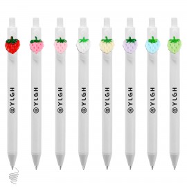 Click Activated Pen With a Strawberry Biscuit Custom Engraved