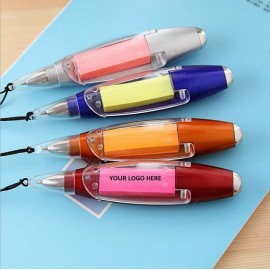 Plastic Ball Pen with Sticky Note Custom Engraved  Plastic Ball Pen with Sticky Note Custom Engraved