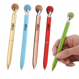 Metal Ballpoint Pen with Crystal Diamond Ball Logo Branded